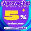Todo febrero descuento del 5 % en pago de predial