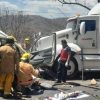 Tres heridos tras choque frontal en la carretera libre Uruapan-Lombardía