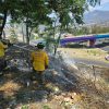 Policía Morelia y Bomberos sofocan incendio de pastizal en la Lomas del Tecnológico