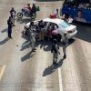 Patrulla de la GN choca contra auto; hay cuatro heridos