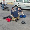 Policía herido al accidentarse en su motocicleta