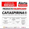 Alerta Cofepris por falsificación de Cafiaspirina®️; exhortan a la población a no consumirla