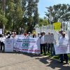 Jubilados de CFE se manifiestan de forma pacífica en Morelia por recorte a pensiones