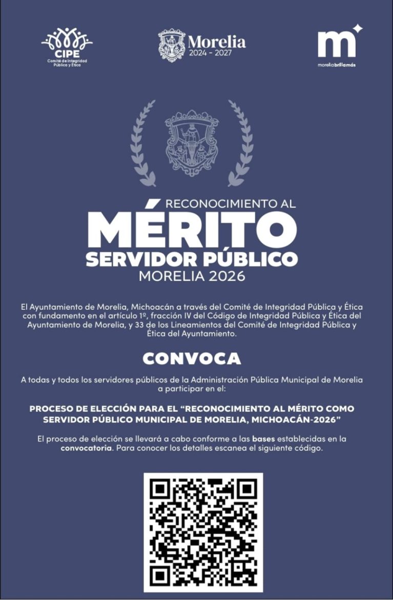 Gobierno de Morelia convoca al Reconocimiento al Mérito como Servidor Público 2026