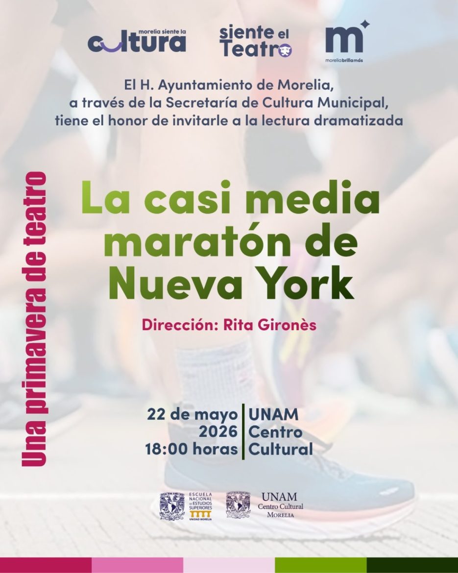 Invita SeCultura a la puesta en escena “La casi media maratón de Nueva York”