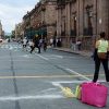 Colectivos realizaron cascarita futbolera en contra del Mundial en primer cuadro de Morelia