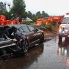Auto se impacta choca contra barra contención de la autopista Siglo XXI