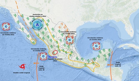 Onda tropical 39 provocará lluvias en el centro y este de Michoacán