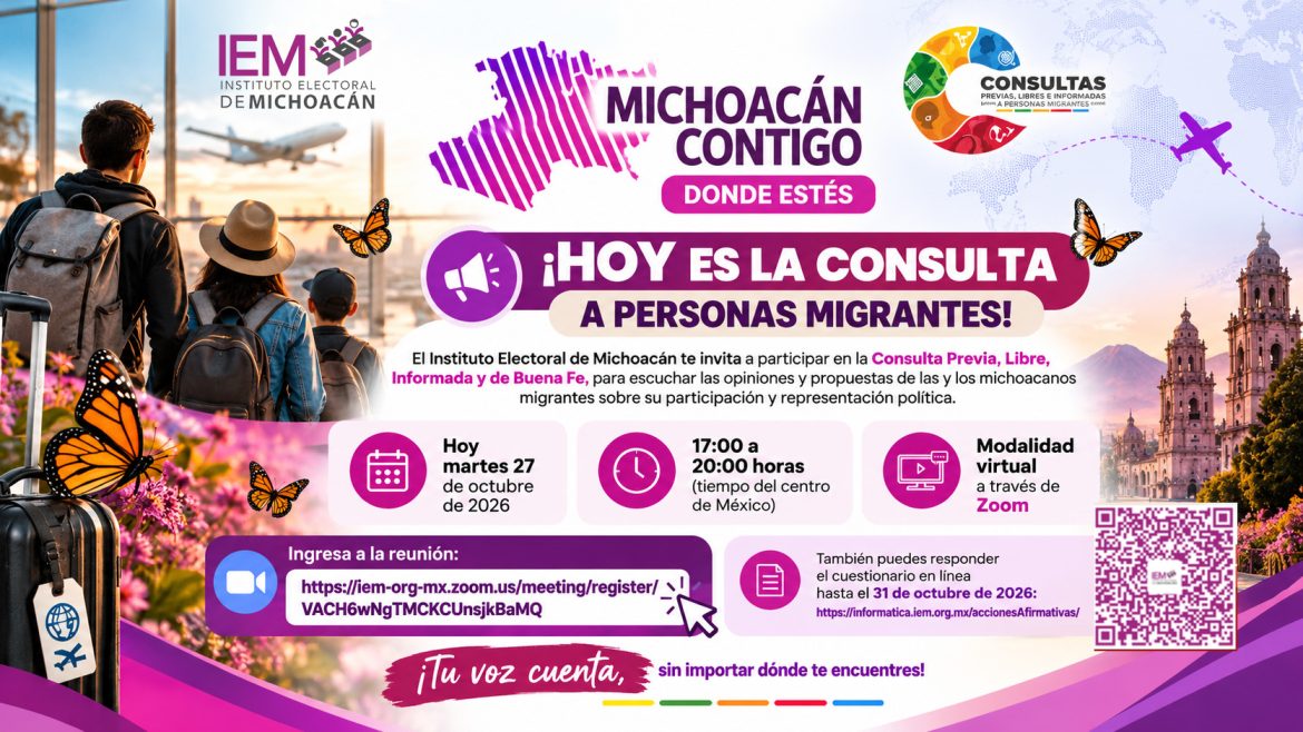 IEM invita a personas migrantes a participar en consulta sobre su representación política